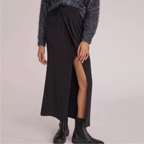 Anthropologie Dresses & Skirts - NWT Anthropologie Mare Mare Black Maxi Skirt Side Slit Hem XS